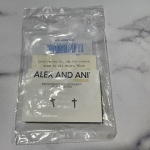 Alex and Ani -CROSS- Providence COLLECTION Post Earrings/Sterling SILVER- NEW